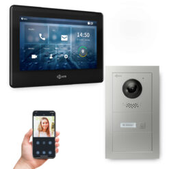 GOLIATH PRO IP Video Türsprechanlage mit App | 1-Familie | 7 Zoll HD | Unterputz | 180° Kamera