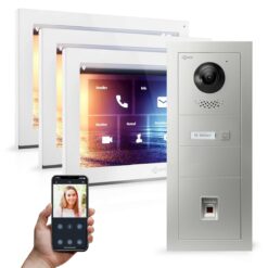 GOLIATH PRO IP Videotürsprechanlage | App | 1-Familie | 3x 10 Zoll HD | Fingerprint | 180° Kamera