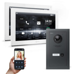 GOLIATH PRO IP Videotürsprechanlage | App | Anthrazit | 1-Familie | 2x 10" | Unterputz | 180°