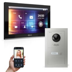 GOLIATH PRO IP Videotürsprechanlage mit App | 1-Familie | 10 Zoll HD | Aufputz | 180° Kamera
