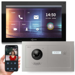GOLIATH PRO IP Videotürsprechanlage mit App | 1-Familie | 10 Zoll | Horizontal Unterputz | 180°